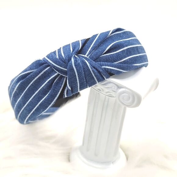 New MEDIUMWASH STRIPED DENHAM JEAN HEADBAND - Picture 1 of 6